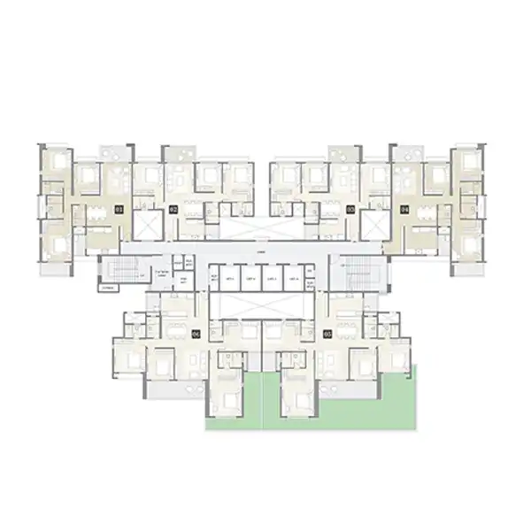 Explore 4 BHK apartments in Pune via Floor Plan 14